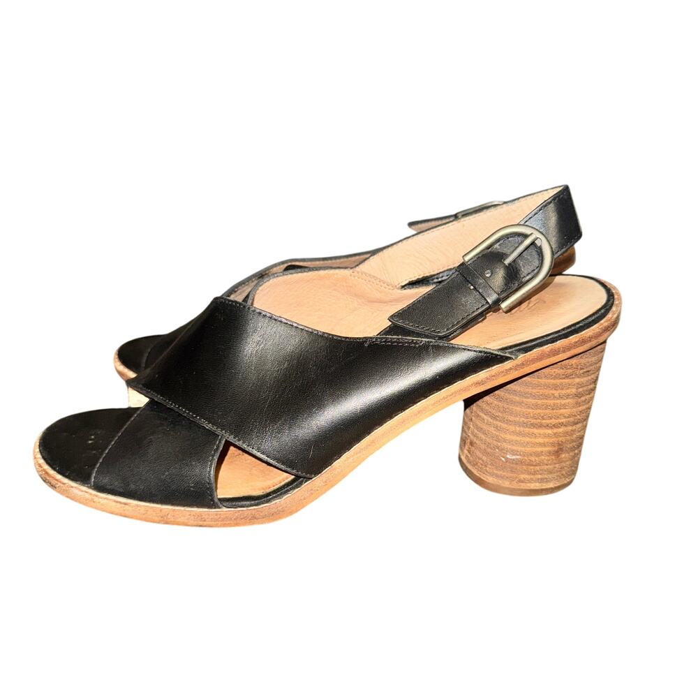 Madewell The Ruthie Crisscross Sandals Women's Size 9.5 Black Leather Slingback